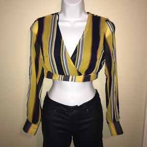 NWT Miss Avenue Stripe Crop Top